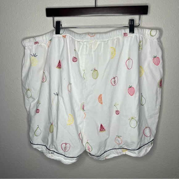 Printfresh Embroidered Fruit Short Sleeve Button Down & Shorts Pajama Set - Picture 11 of 16